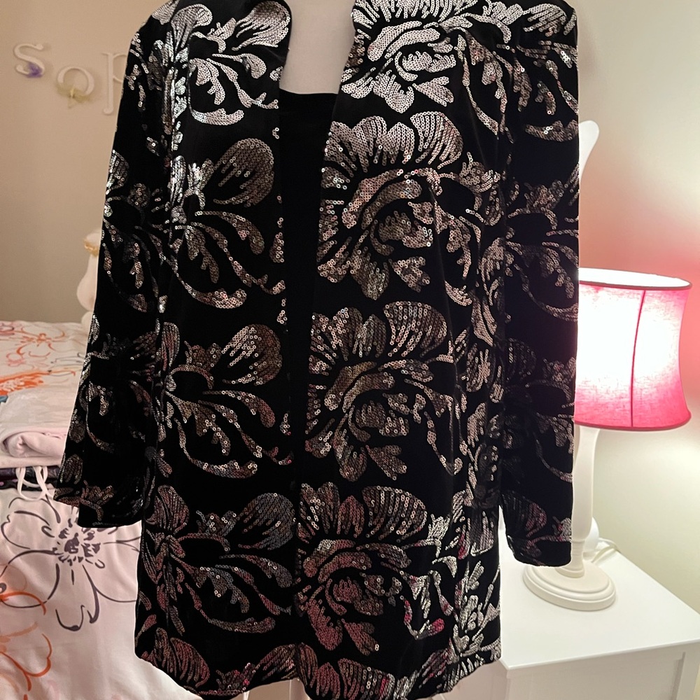 Alex Evenings Black and Silver Jacket